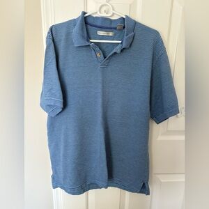 Geoffrey Beene Navy Striped Polo Shirt